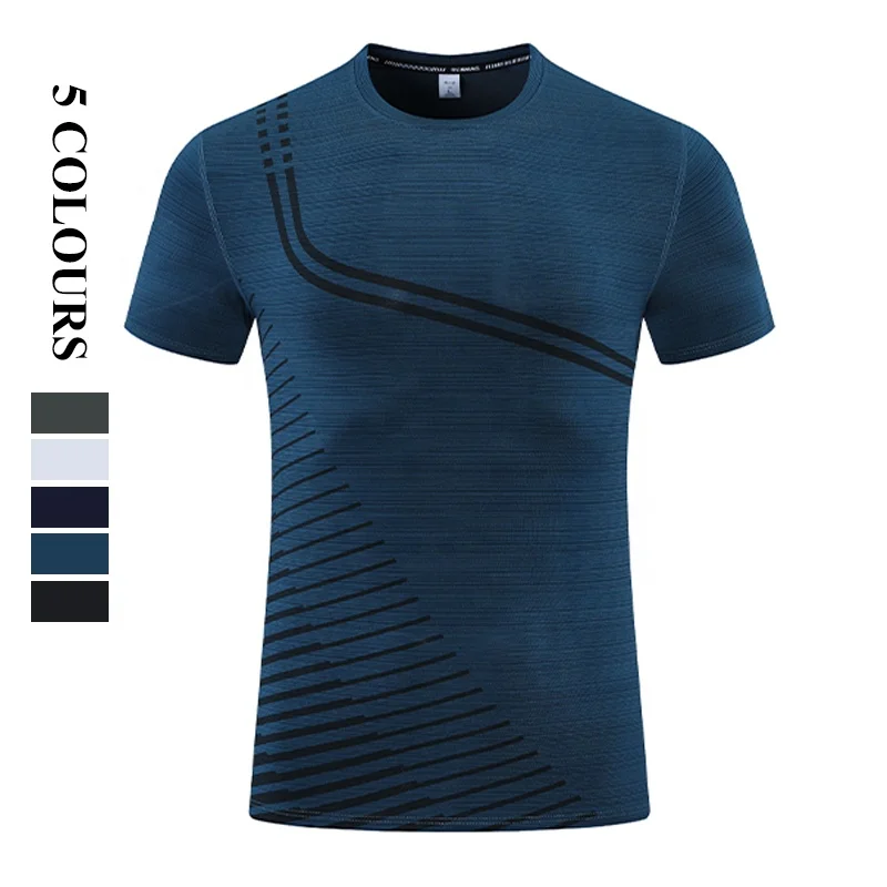 

Customized Logo Sports T-shirt Round Neck Bonded Great Stitching Men's Running Short Sleeves