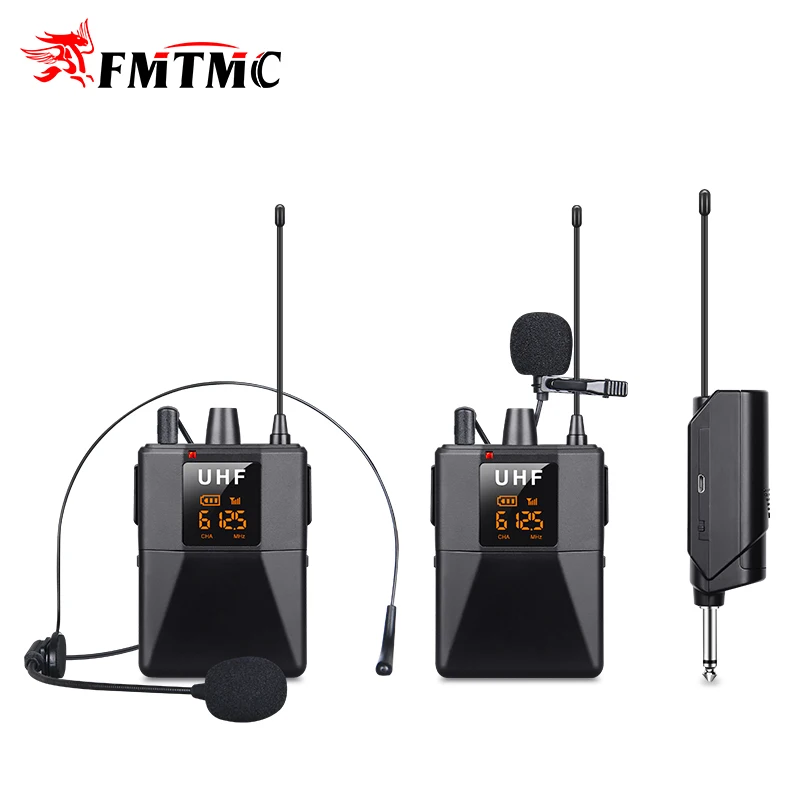 

Hottest! Mini U-G03BH-2 Wireless Lavalier Microphone for Speech Universal Two Channel 50M Headset Wireless Interview Microphone