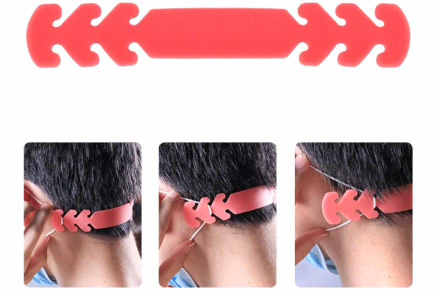 Cartoon Design Kid Size Ear Protector PVC Strap Extender Ear Belt Anti-pain Ear Saver Band Loop Buckle for Children Students