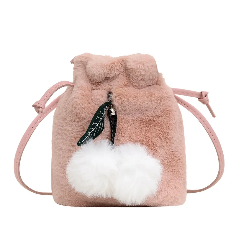 

2020 new fashion ladies shoulder winter bags women Mini Plush Bucket Bag