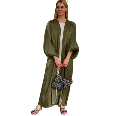 

Guaranteed Quality Unique Muslim Dress Islamic Clothing Middle East Islamic Clothing Pleated Crepe, Green/khaki/black/pink/ white