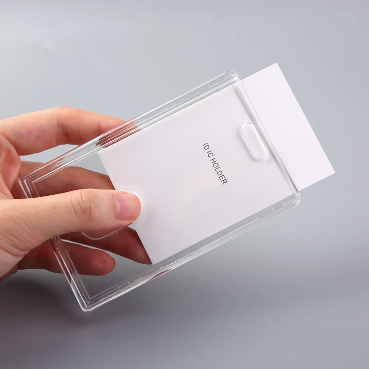 

Factory direct sale wholesale soft transparent acrylic business nurse badge holders retractable id card holder custom
