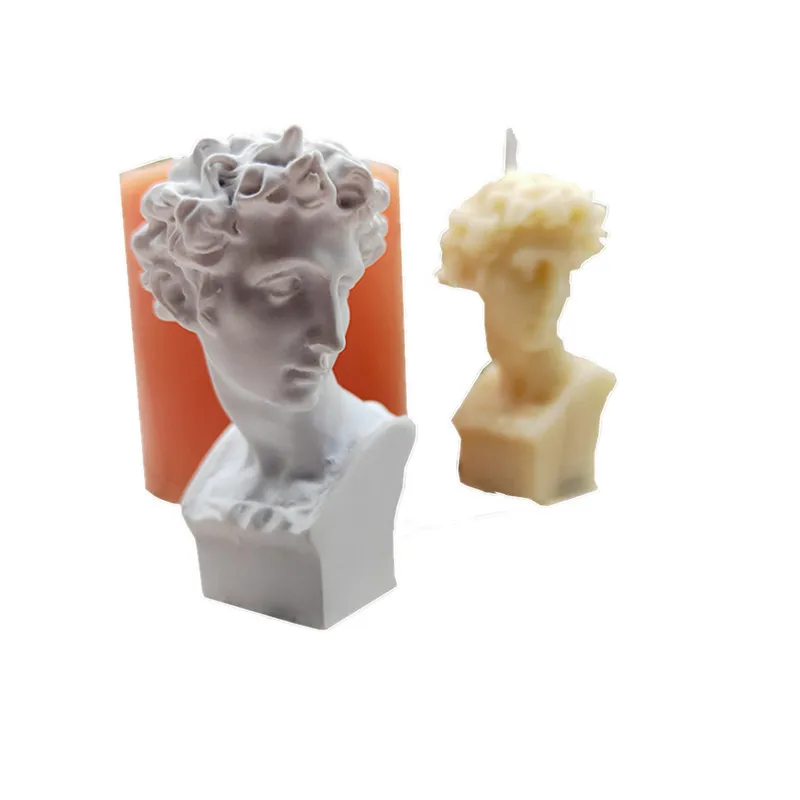 

NO142 3D Medici little David Greek Mythological Figure Apollo of New Athens DIY Aromatherapy Candle Silicone Mold