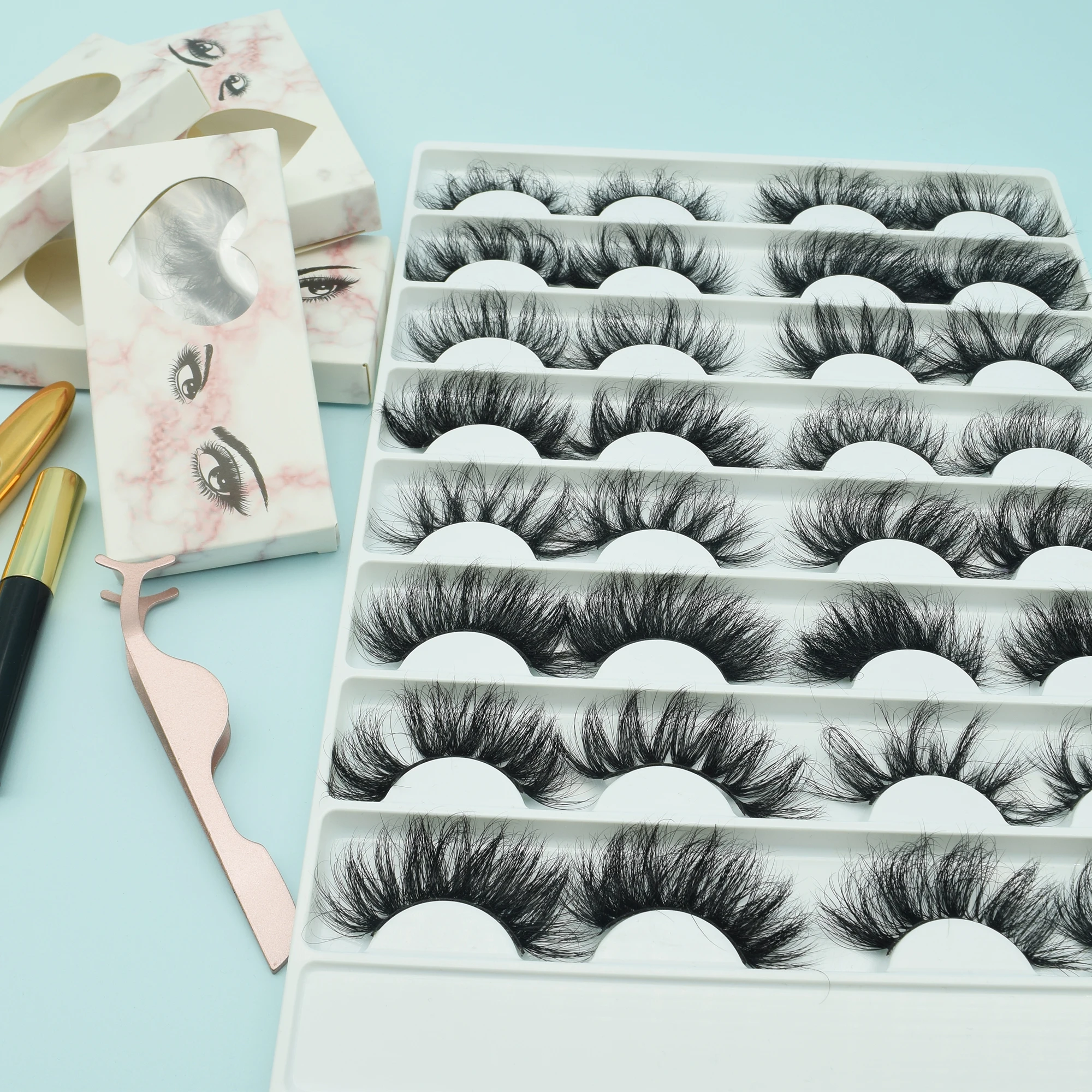

Wholesale 25mm mink eyelash free sample luxury beauty mink lashes bulk long 3d mink eyelashes vendor, Natural black