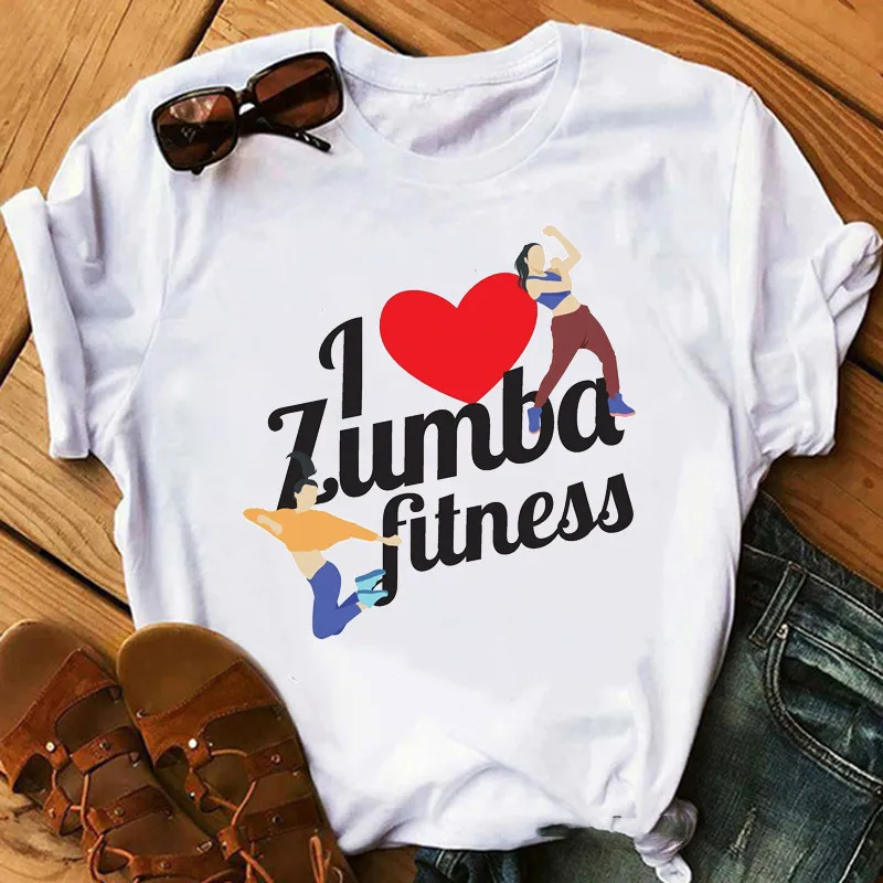 

Zumba fitness t-shirt women dance lover sport gymnastics clothes tshirt femme hip rock shirt summer tops female graphic tees