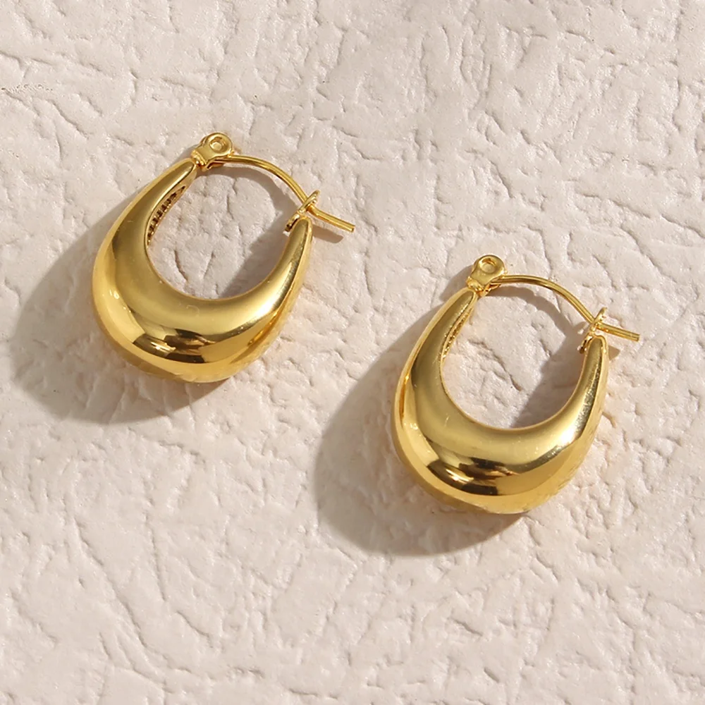 

Drop Ship Vintage Style Hollow Out 18K Gold Plated Stainless Steel Gold Hoop Earrings For Women