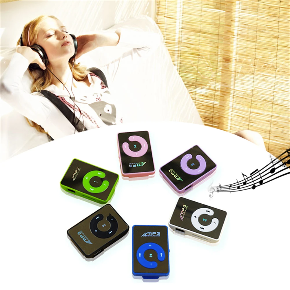 

6 Colors Clamps MP3 Player Mini MP3 Player Supporting 8GB TF Card with USB Cable and Earphone