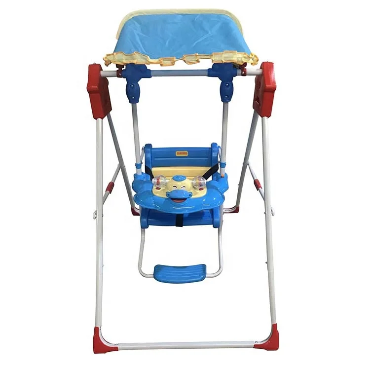 Babyland Outdoor Indoor Baby Swing With Canopy Cute Duck Design Kids