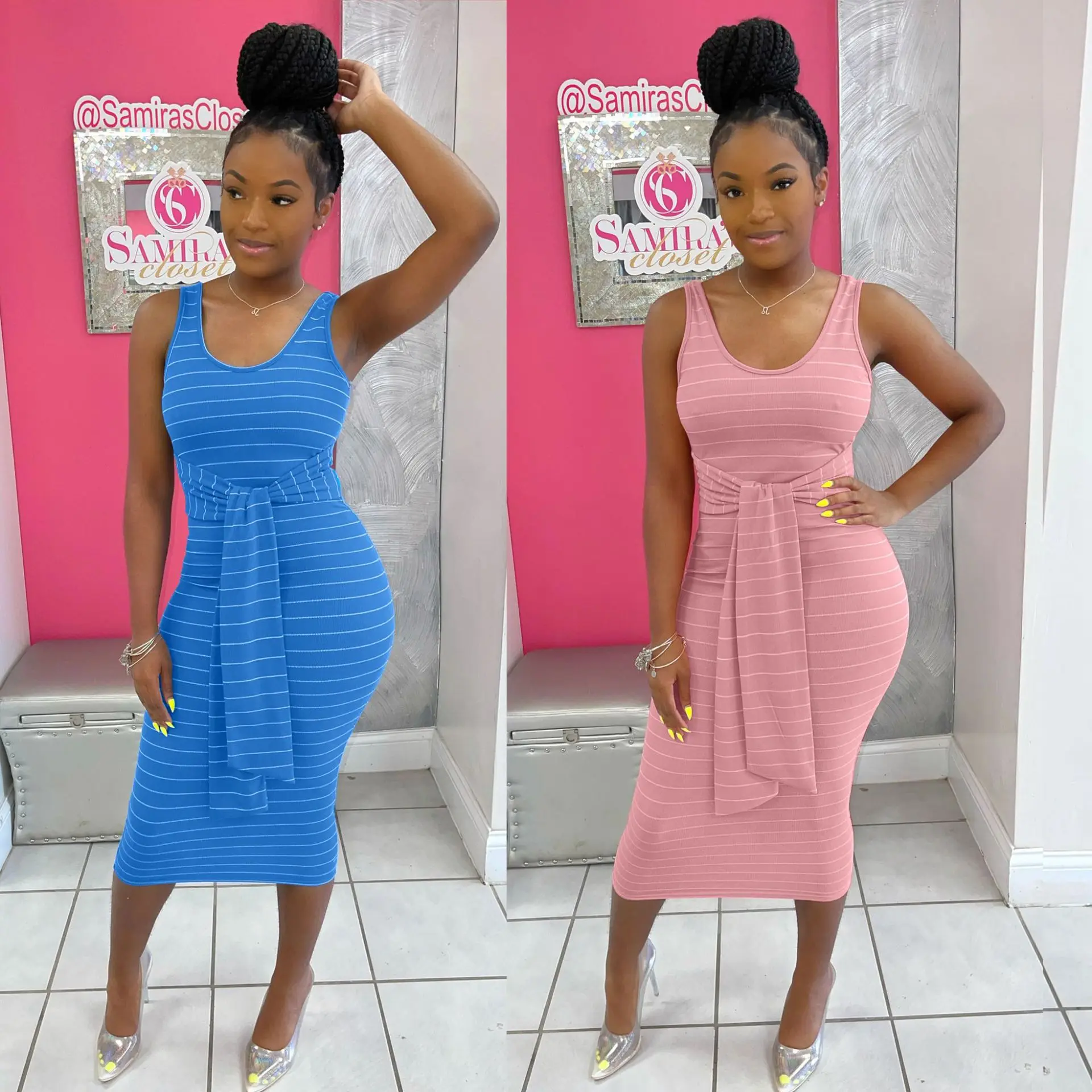 

2021 Womens Sexy Bodycon Pencil Dress Bandage Front Tank Midi Dress Womens Casual Elegant Sexy Long Dress