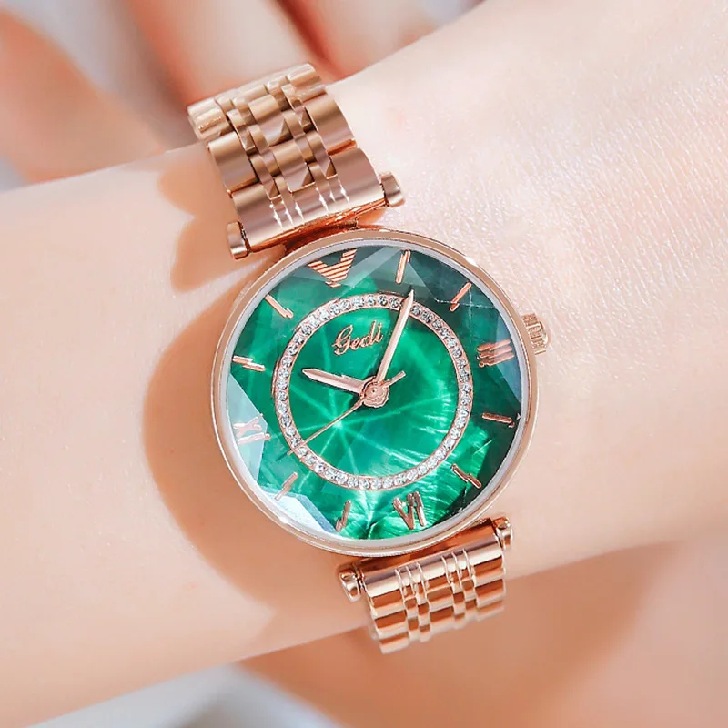

2021 OEM Fashion Women Watch Stainless Steel Strip Luxury Wrist Watch Quartz Bracelet Factory Price Hand Watch Women, Optional