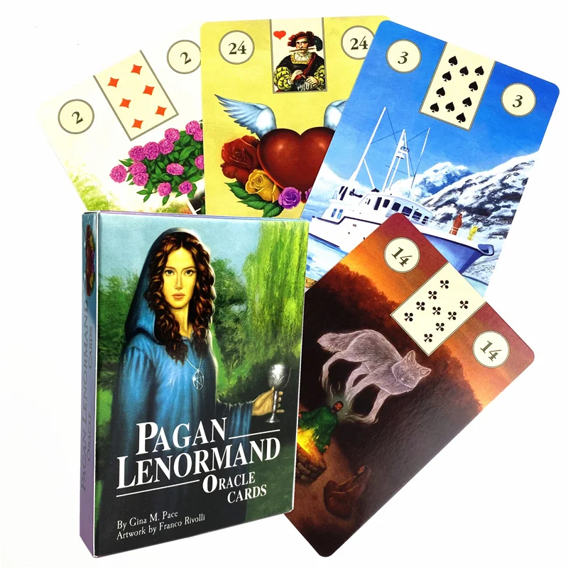 

Pagan Lenormand Oracle Cards 38-Card Deck With PDF guide Game Divination Witch Rider Tarot Deck For Women Girls