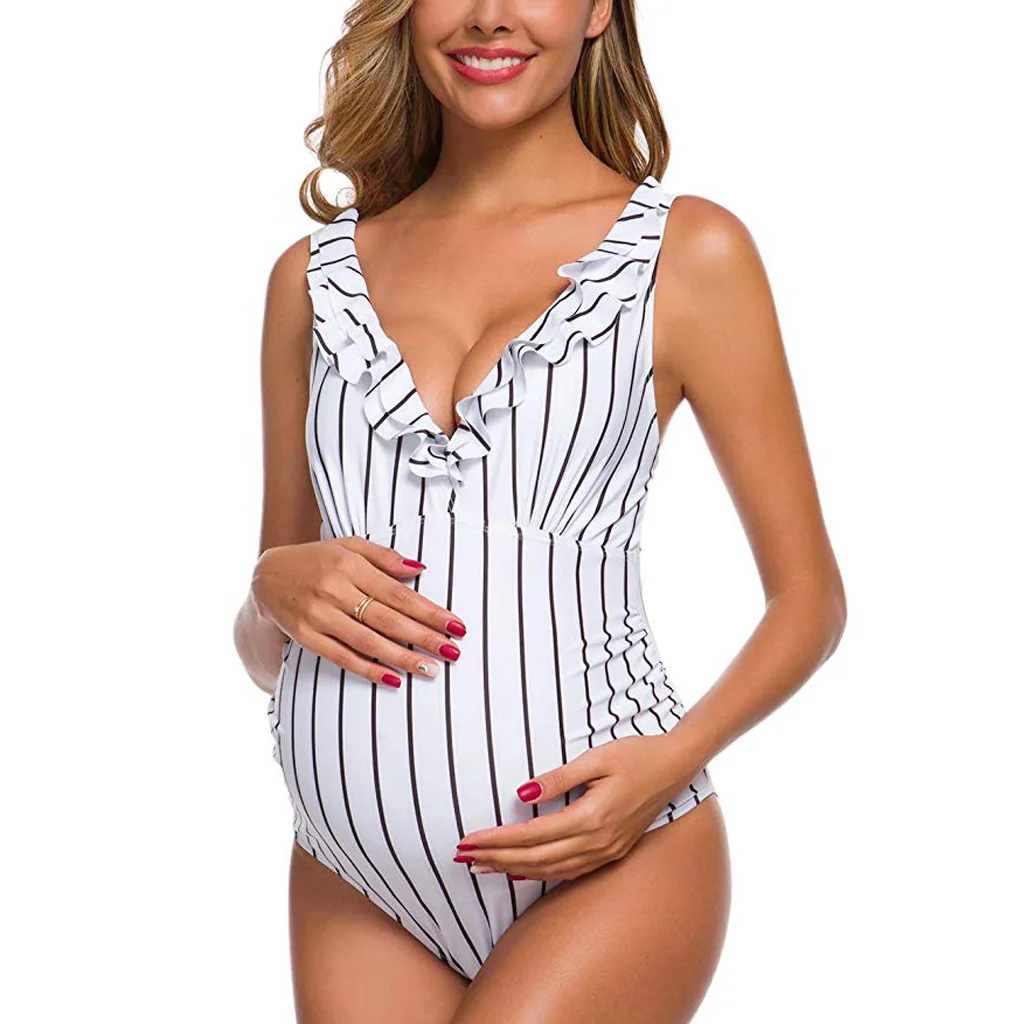 

Comfortable Sexy Fashion Maternity One Piece Bikini Ladies Lotus One Piece Maternity Swimwear, Picture showed