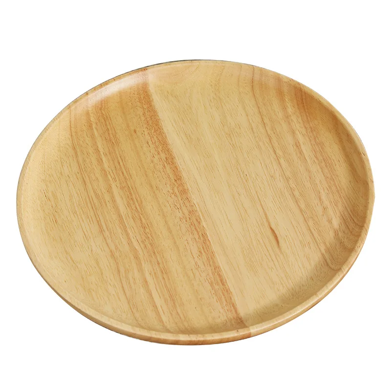 

Natural Reusable Bamboo Cutlery Round Wooden Bamboo Plate