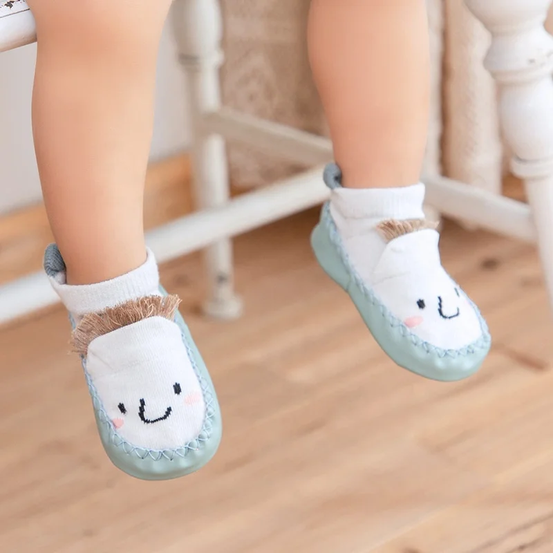 

baby running socks non slip leather sole shoes for little boys girls