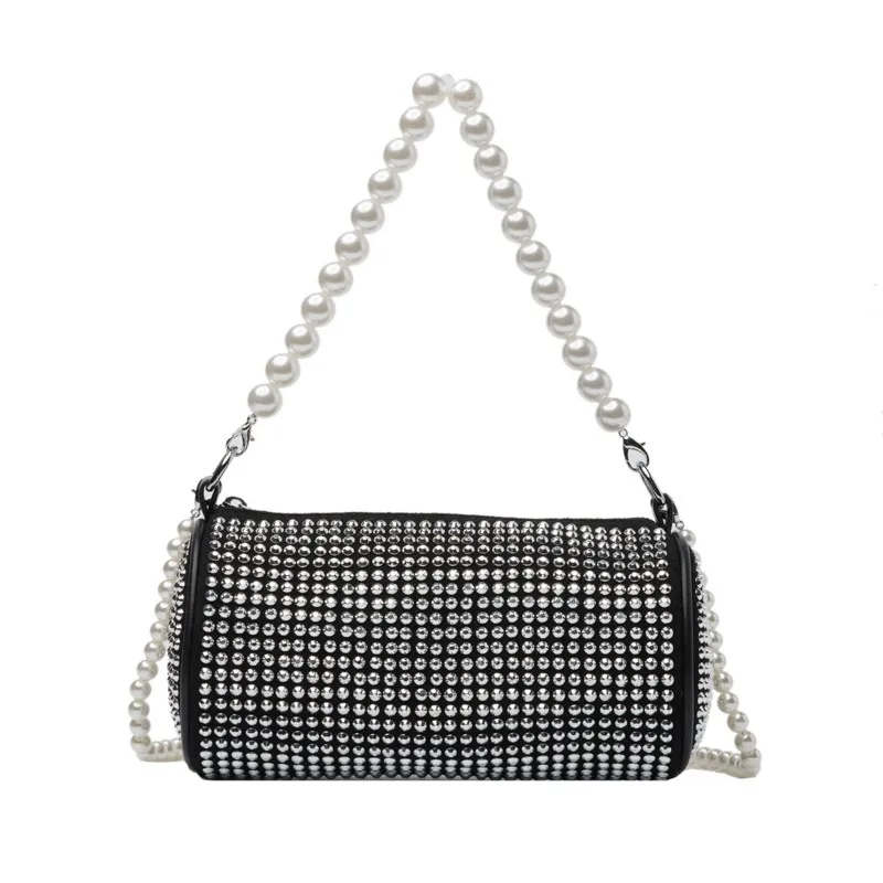 

Hot Style Women Diamonds Evening Bag Luxury Purse Wedding Mini Tote Bag For Party, Silver,black