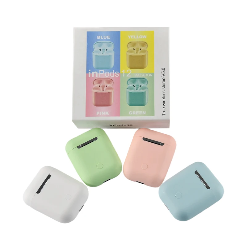 

JINMS i12 Macaron TWS Wireless Earphones Free Sample Earbuds Wireless Charging TWS Wireless Headphones