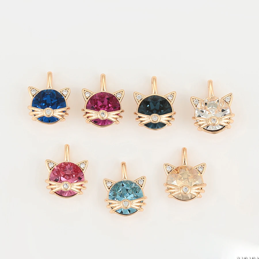 

36001 Xuping New cute kitty multicolor zircon pendant without chain