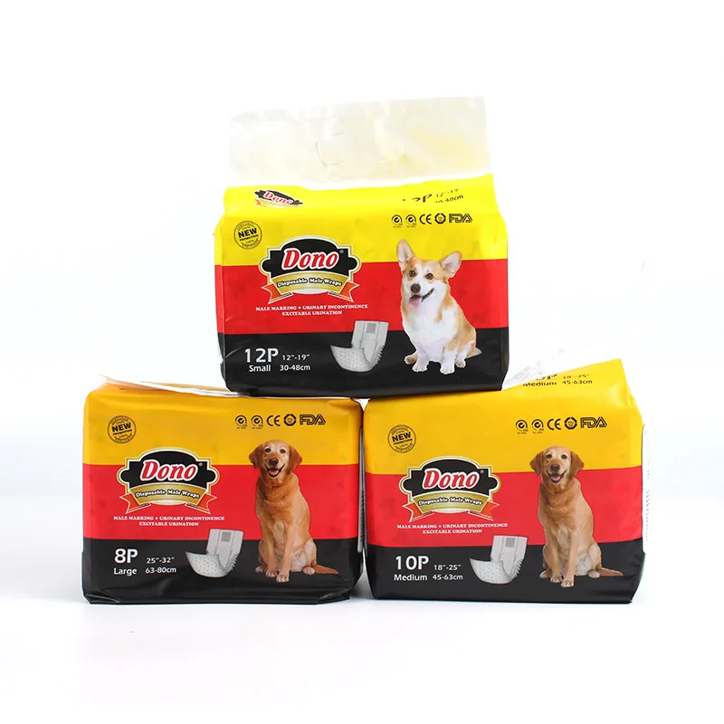 

DONO Doggie Diapers Miniature Male Dog Cotton Wrap Diapers for Pet Accessories, White printing
