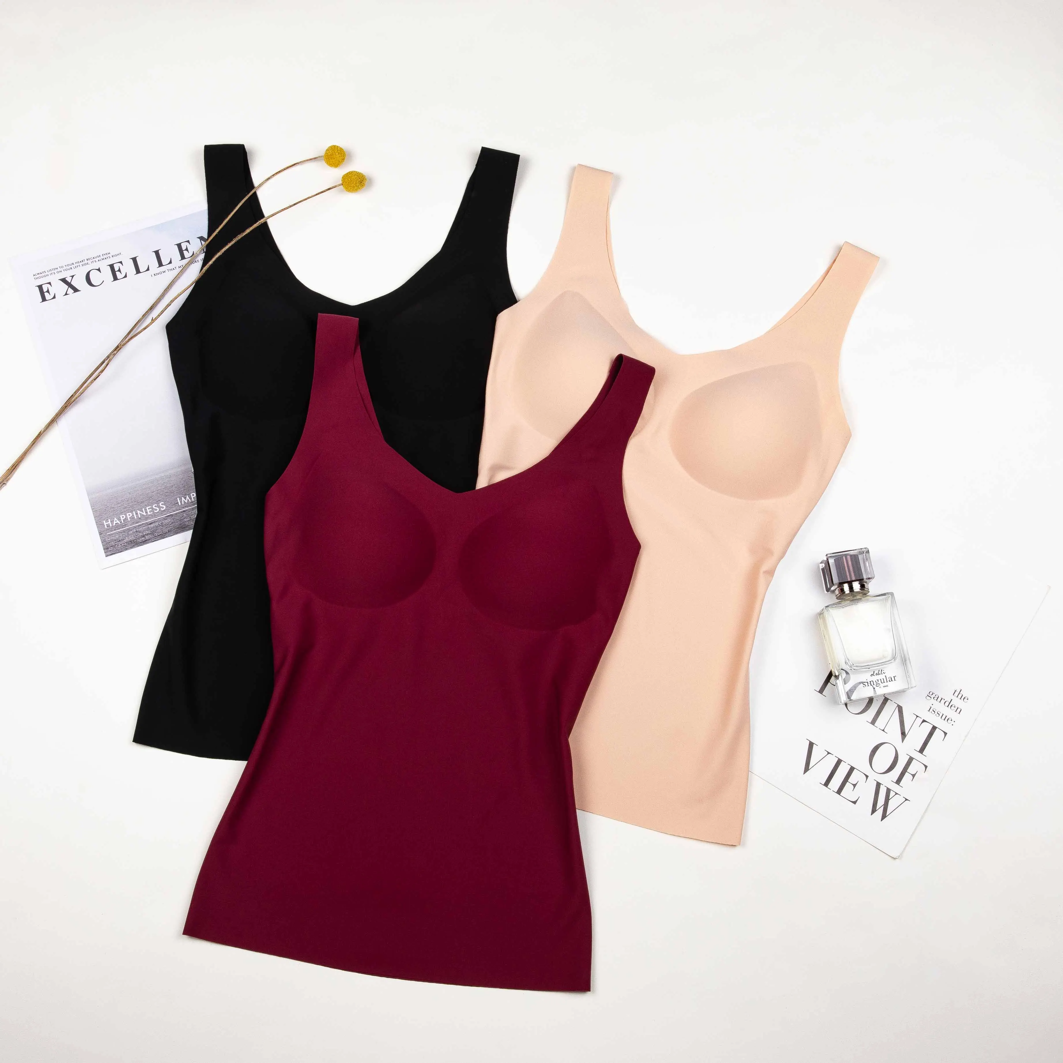 

Self made comfortable traceless thermal underwear long women's Bra, Photos
