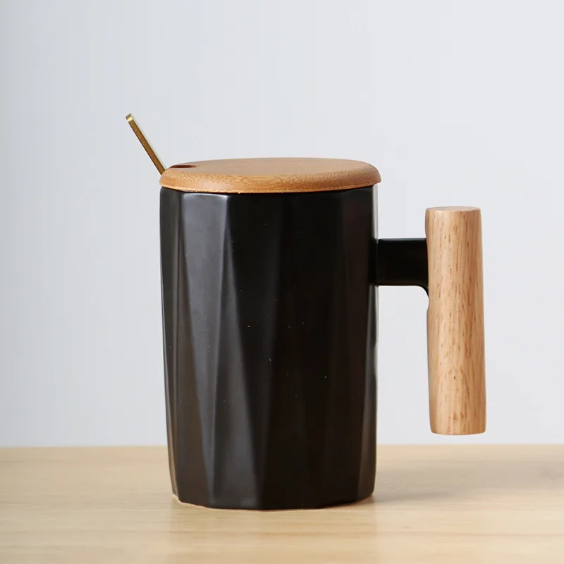 

Wholesale Ceramic Milk Mugs Porcelain Coffee Mug With Bamboo lid