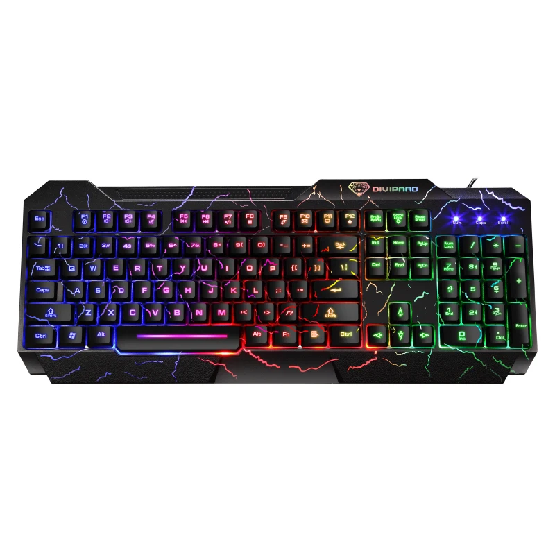 

Hot Sale Wired Gaming Keyboard Crack Mechanical Gamer Computer Keyboard 104 Key With Rainbow Backlight for Professional Gamer