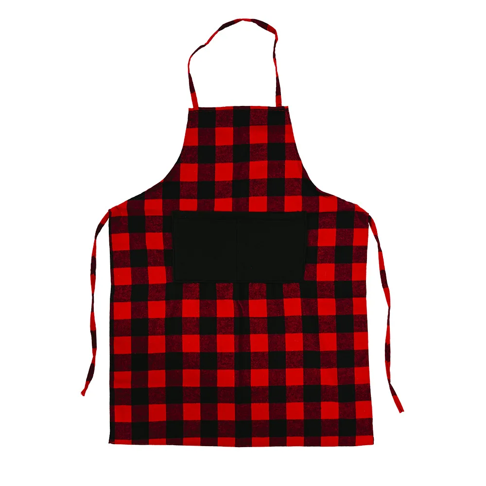 

Christmas Restaurant Decorations Waterproof Kitchen Chef Apron Christmas Apron Adjustable Buffalo Plaid Apron With Pocket