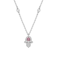 

N-4 Xuping Crystals from Swarovski rhodium plated hamsa pendant charm necklace for ladies
