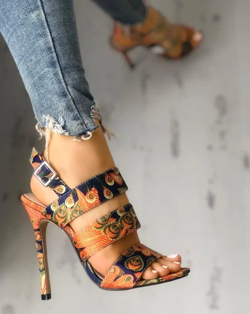 

Women's sandals new products in summer 2021 super high heel thin heel women's shoes fashion open toe sandals, Multicolor