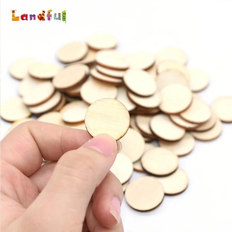 
Custom Size Natural Unfinished Blank Round Discs Ornaments Circles Rustic Wood Pieces for DIY Crafts Home Decoration Painting 