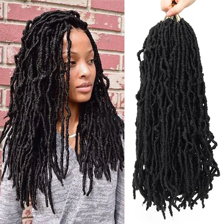 
cheap Nu Faux Locs 14 18 22 24 Synthetic Hair Crochet Braids African Roots Braid janet Collection Long Nu Goddess Locs 