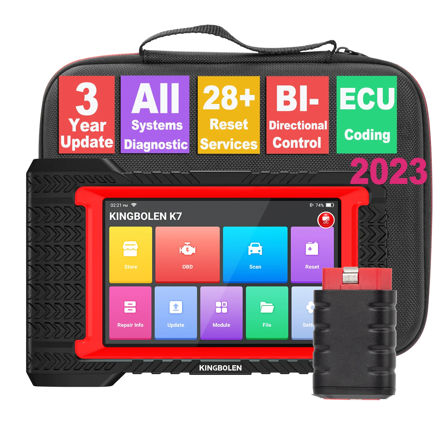 

2024 Newest Kingbolen K7 Automotive Full System Diagnostic Tool 36+ Reset Functions Key Programmer Obd 2 Scanner Car PK D7