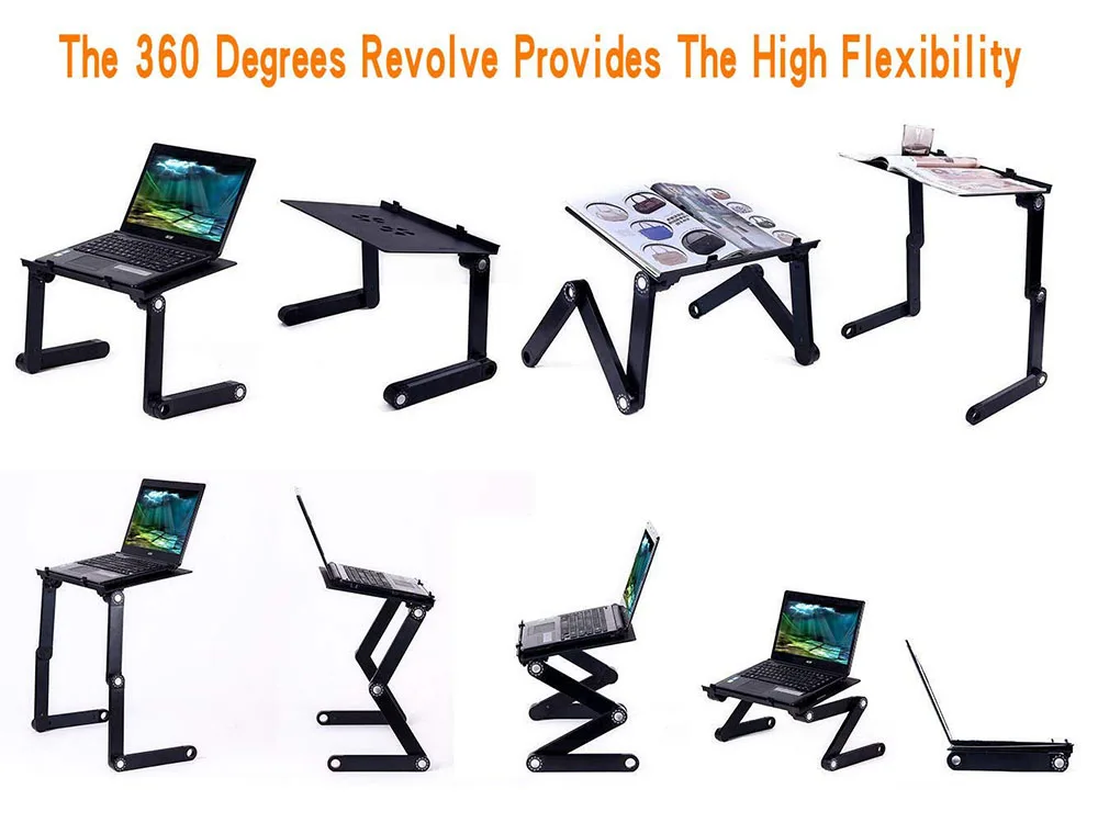 Laptop Table Stand With Adjustable Folding Ergonomic Design Stand Notebook Desk For Ultrabook, Netbook Or Tablet With Mouse Pad 15