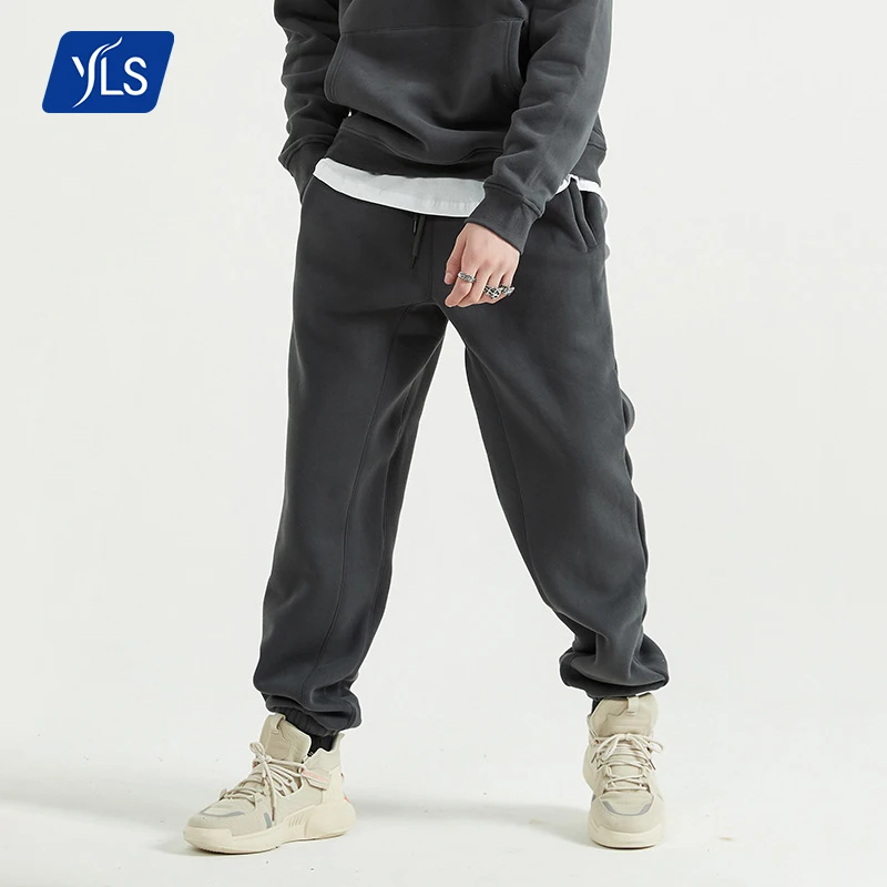 YLS Wholesale High Quality Mid Drawstring Closure Winter Sweatpants Premium Thick Fleece Casual Blank Mens Track Pants Jogger