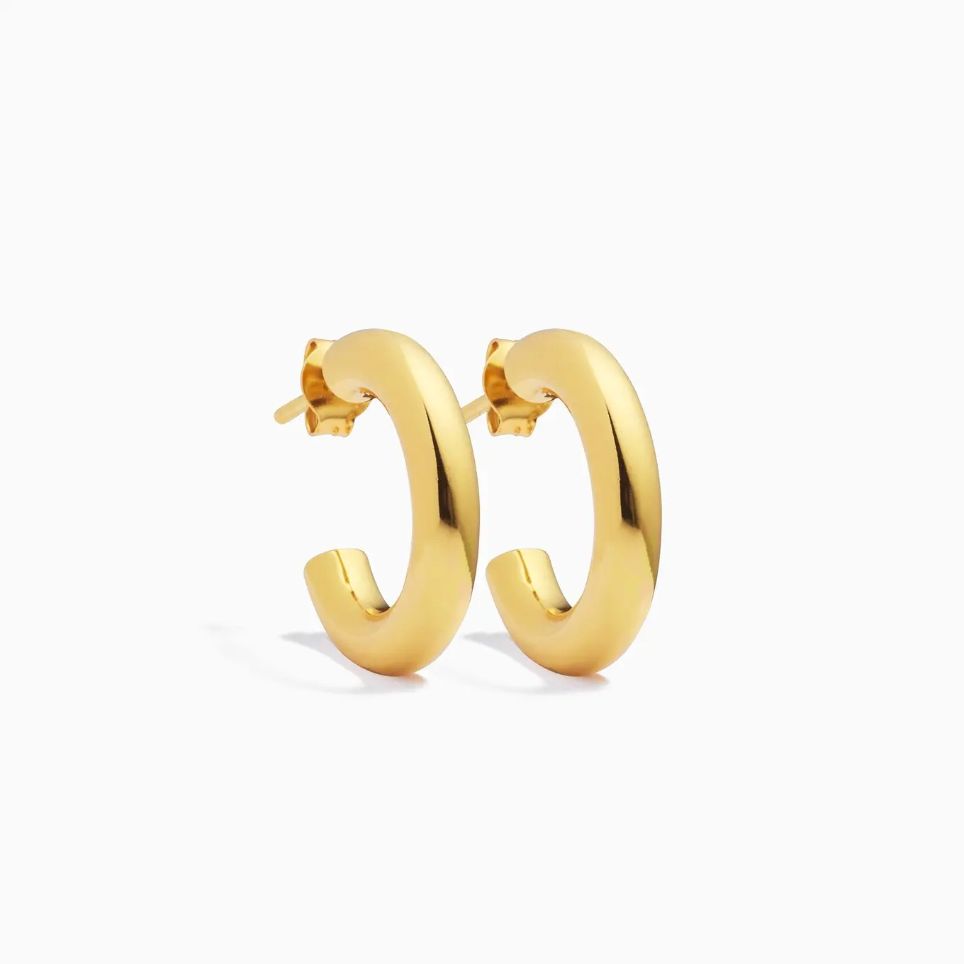 

S925 sterling silver plated 18k gold fashion design trend Tube hoops earrings