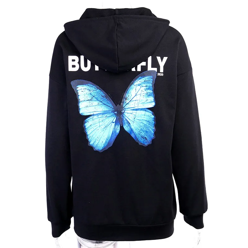 

Fashionable Sublimation Graphic Pullover 3D Printed Butterfly Cute Hoodie For Women