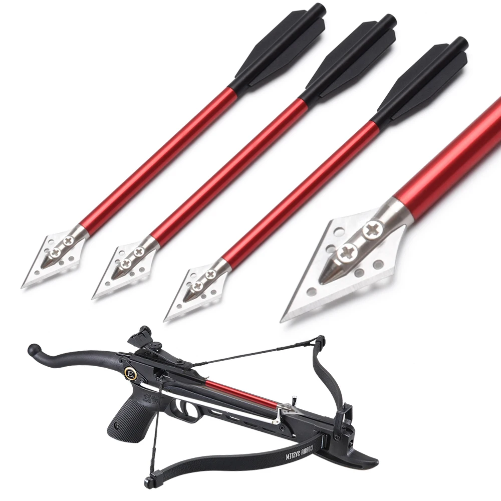 

16cm aluminum crossbow bolt arrow with broadhead 6pack for 180 lbs pistol crossbow