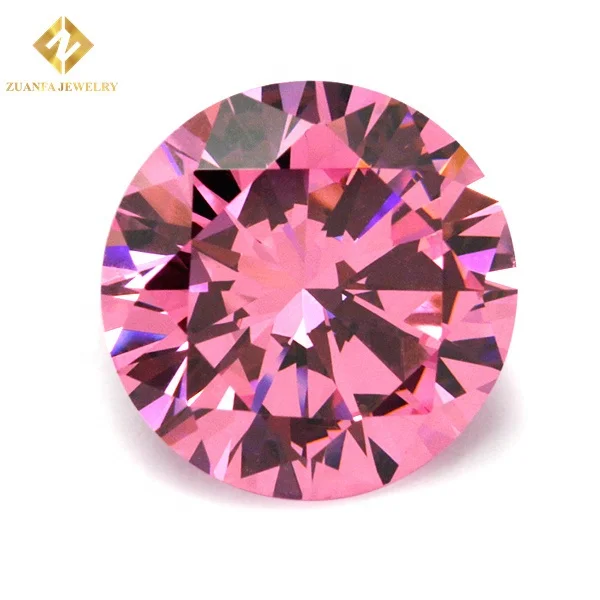 

Zuanfa loose cz stones round cut all color synthetic gemstone zircon cubic zirconia for jewelry