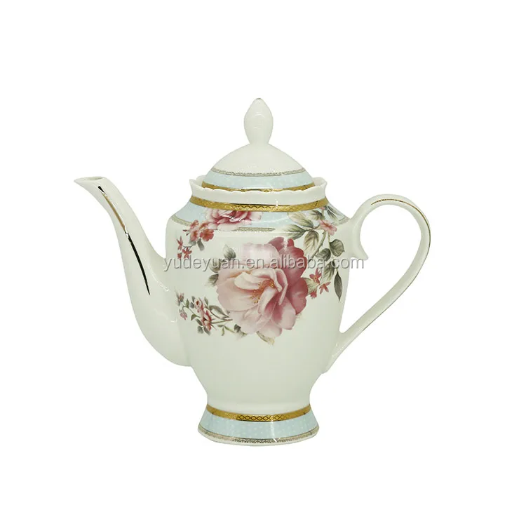 Vintage Tea Set Royal Painted Porcelain Modern Bone China 24pcs Blue