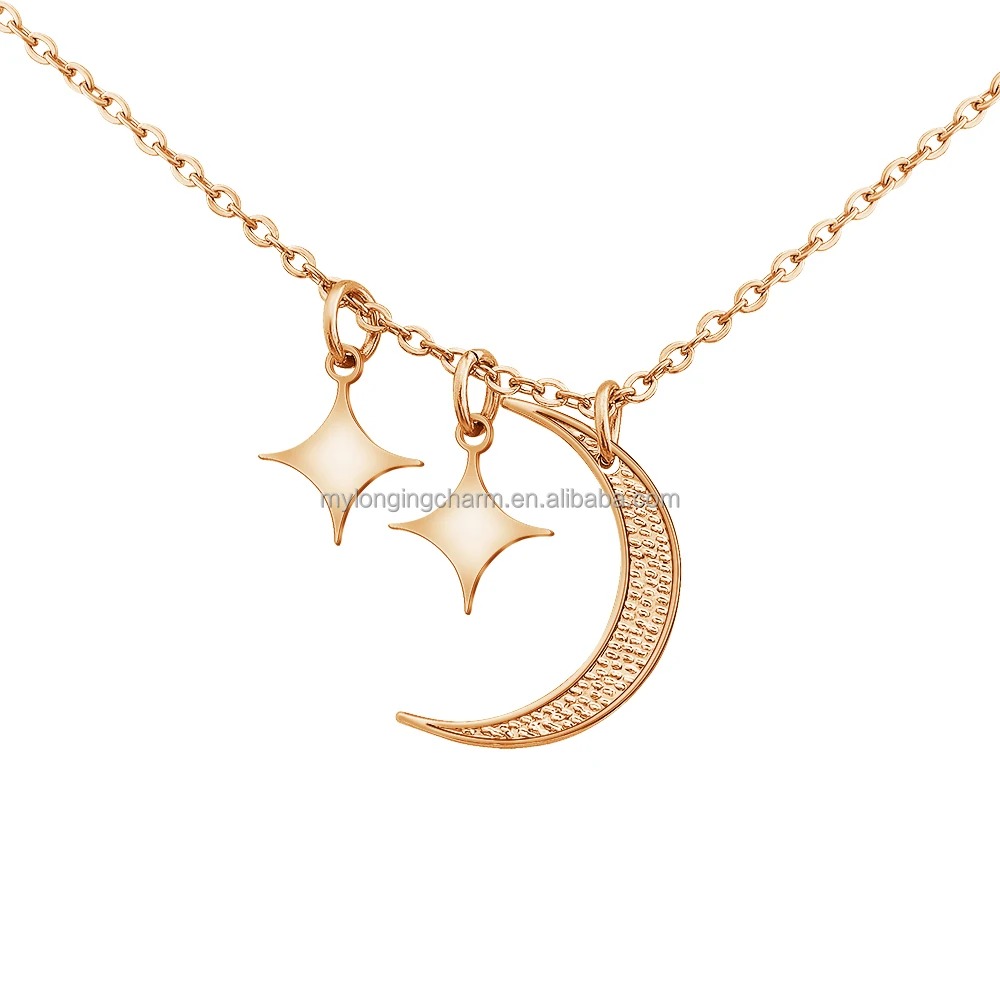 

Hot Selling Moon and Star Pendant Necklace For Women