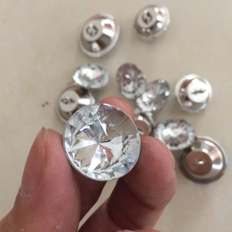 

Fashionable furniture Sofa fabric cover diamante clear glass crystal sewing upholstery button, Transparent