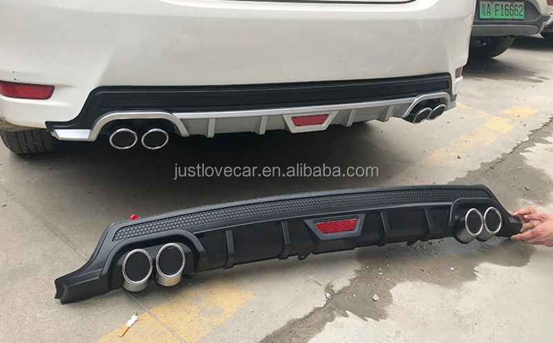 汽车abs pp 塑料后保险杠唇扩散器丰田花冠 altis 2014-2018