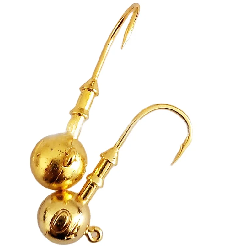 

Wholesale Golden Colors Lead Fishing Hooks for Texas Rig Soft Lure Jigging Tackle, Gold