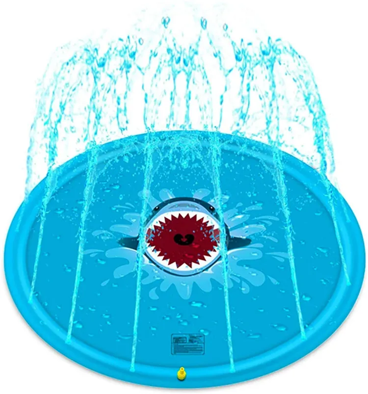

Children Fun Sprinkler Pool Sprinkler Toy Inflatable Spray Pad, Sky blue