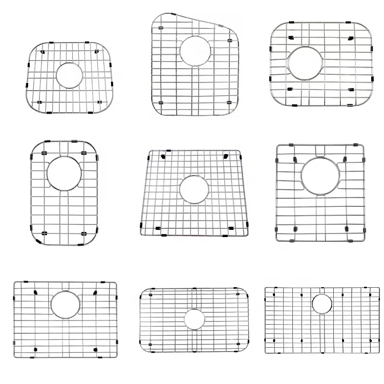 

XHHL Bottom grids Sink Protection Grid in Stainless Steel with Rear Drain for kitchen sink, Silver