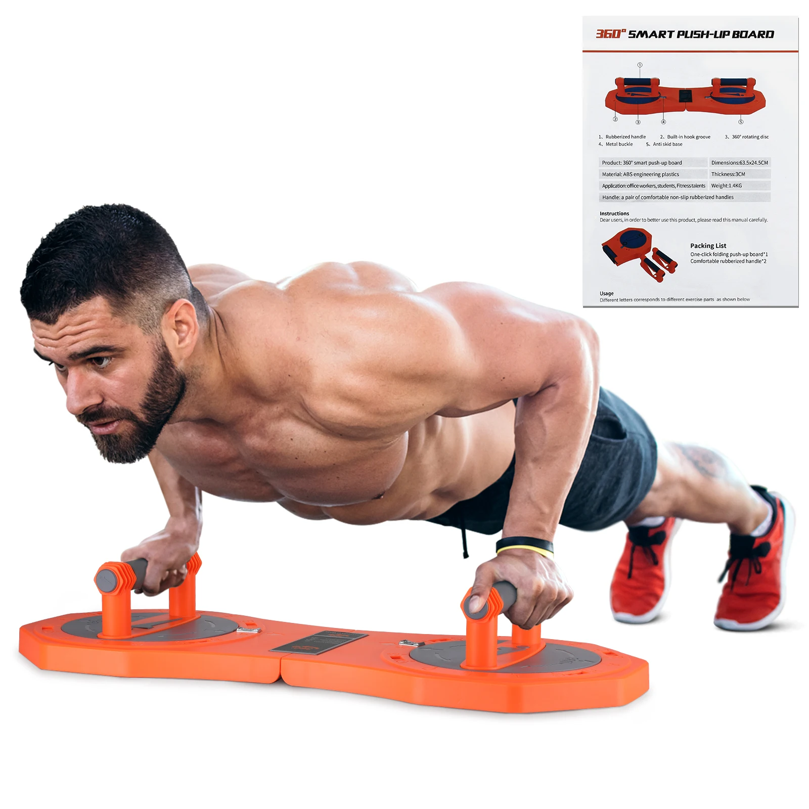 

New Amazon Multifunctional Foldable Push-up Board Home Pectoral Muscles Abdominal Muscle Exercise Portable Collapsible