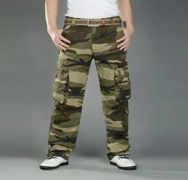 

Wholesale custom camo joggers trousers with 6 pockets high-quality military uniforms running cargo pants fitted casual pants, Customized color