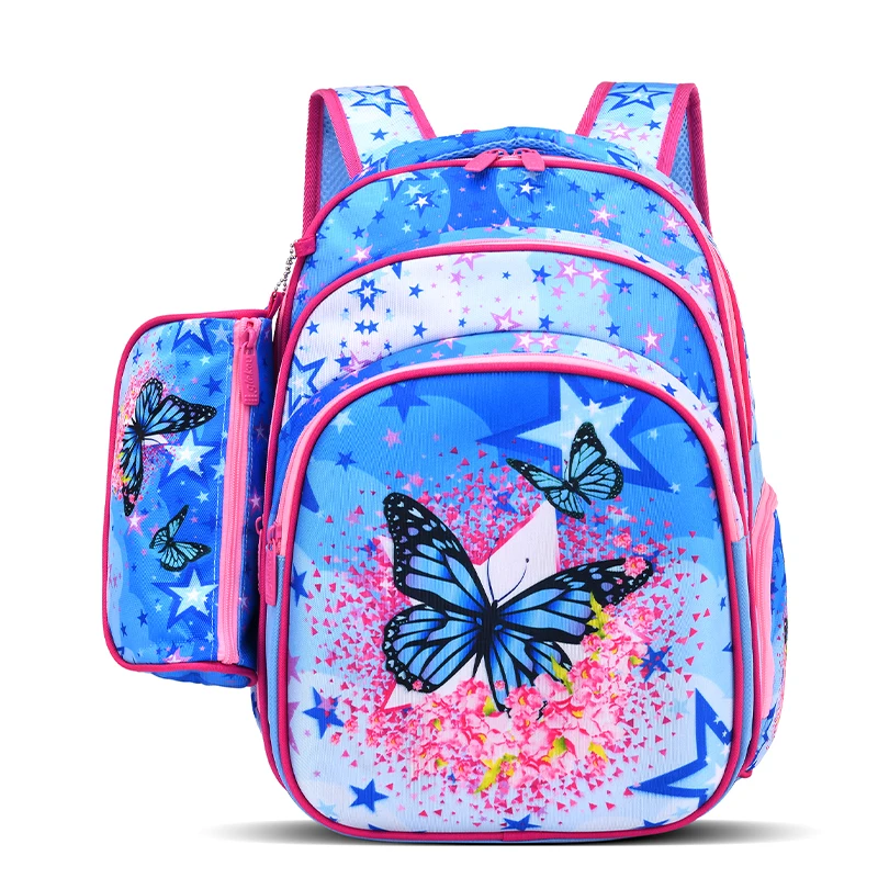 

16 inch Special heat transfer pattern matching 3D EVA cartoon character kids school bag with pencil case for primary kids, 8colors for girl and 7 colors for boy