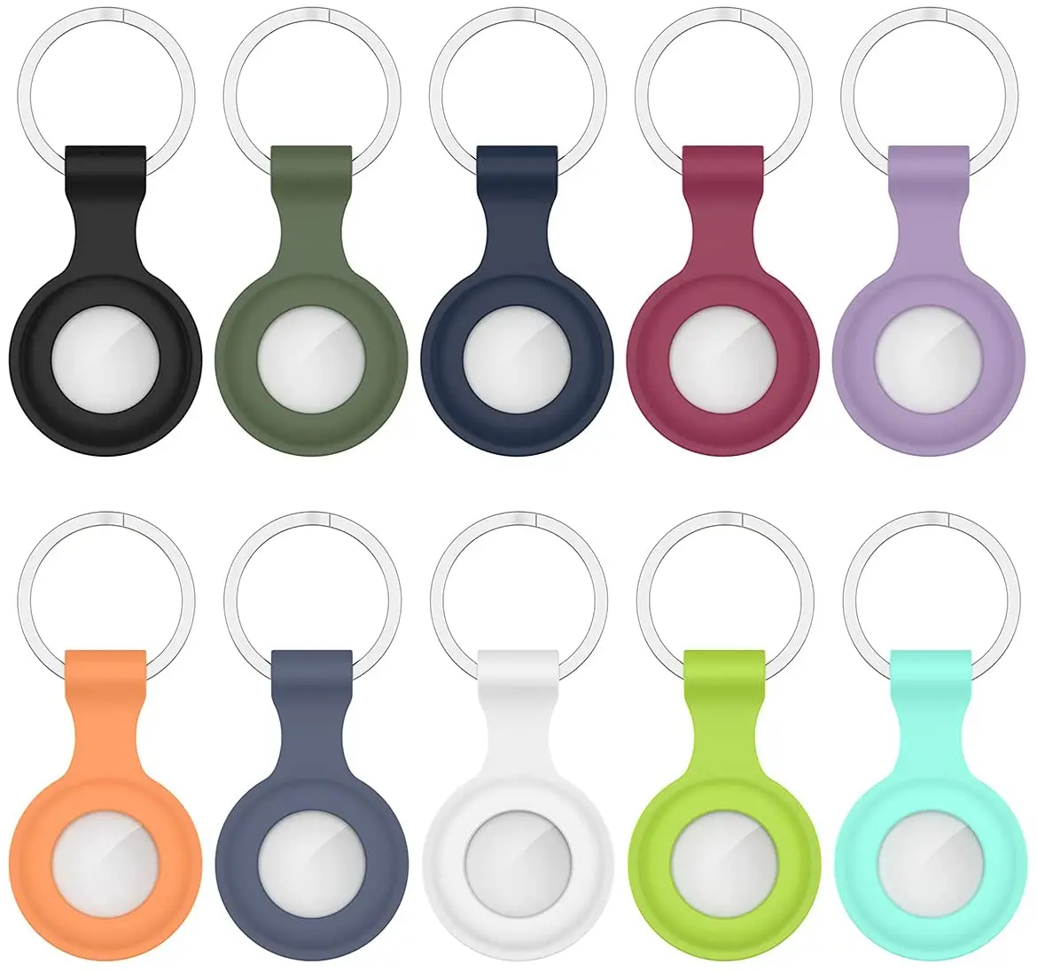 

Protective Anti-Scratch Lightweight Skin Cover Soft Protective Cover Tracker Holder Silicone Case Key chain for Apple Air Tags, Mixed color