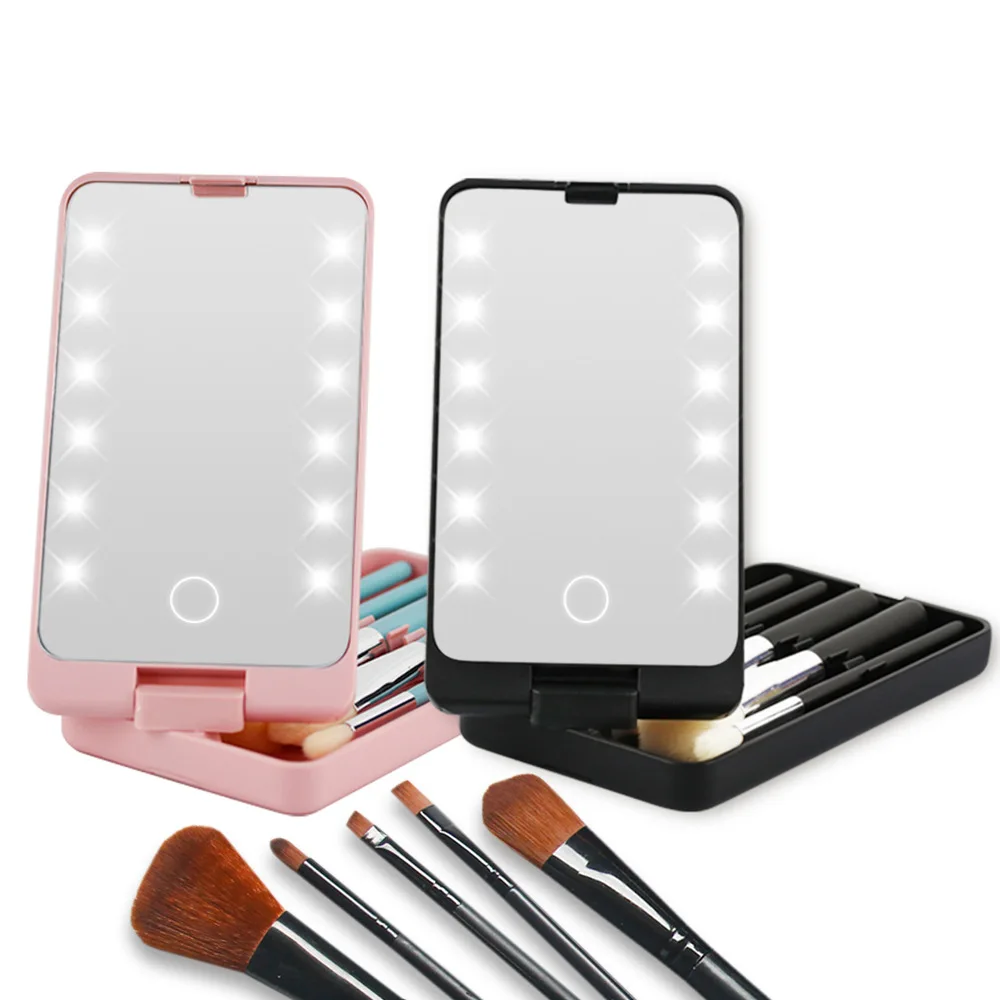 

Yaeshii Hot Selling 12 Pcs LED Battery Powered 360 Degree Rotation Led Light Makeup Mirror