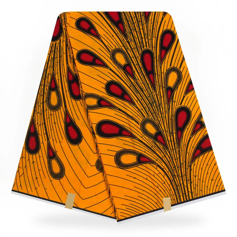 

100% Cotton African Wax Prints Fabric Ankara Soft Quality Veritable Real Wax Fabric African Fabric, As picture